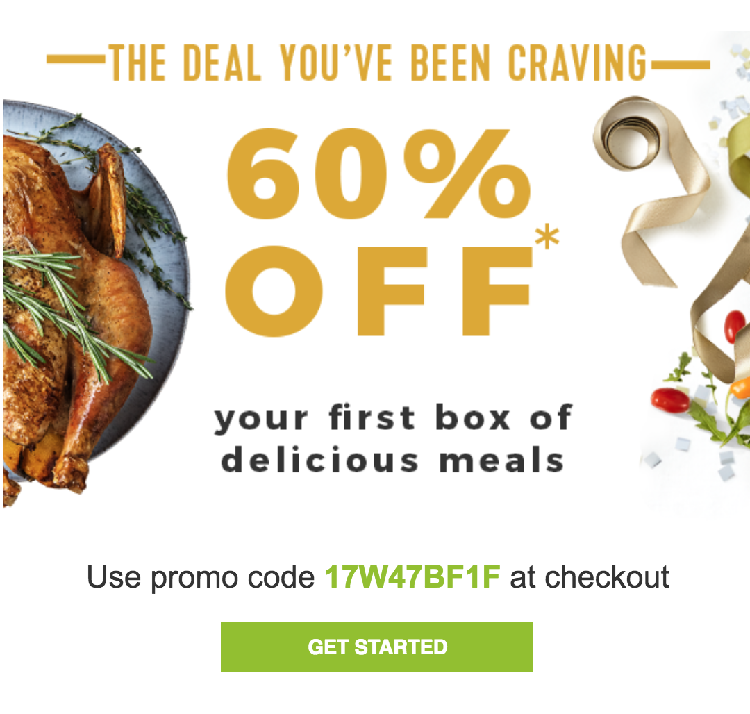 Hello Fresh Black Friday Coupon 60% Off Your First Box MSA