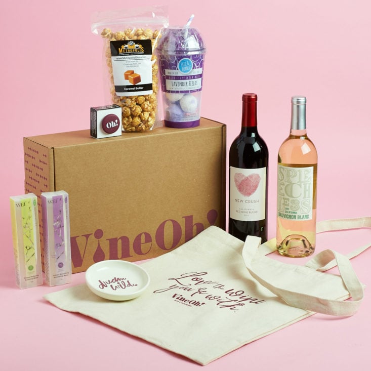 Check out the indulgent items inside the latest VineOh! wine subscription box!