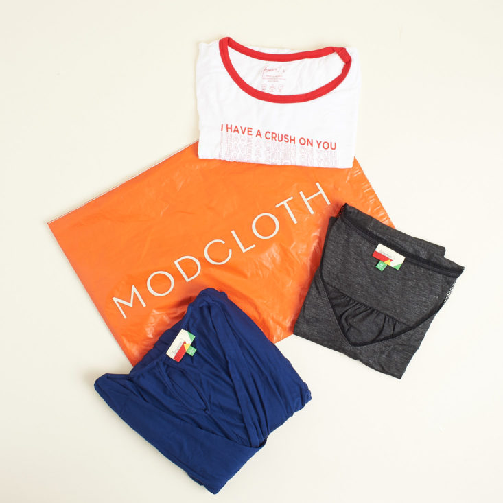 See the cute top, romper, and tee shirt I got from the October ModCloth Stylish Surprise!