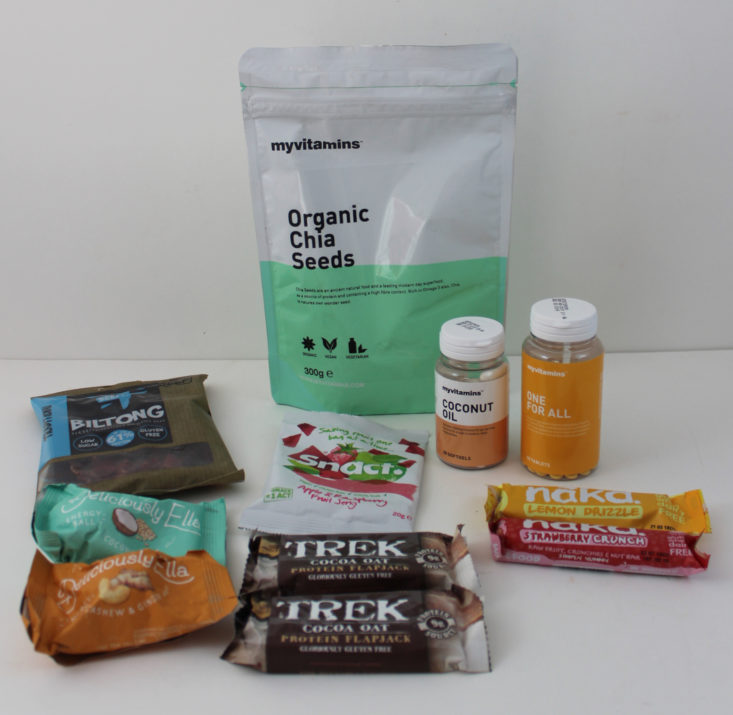 MyVitamins Snack Box September 2017 Healthy Food and Supplements Subscription Box