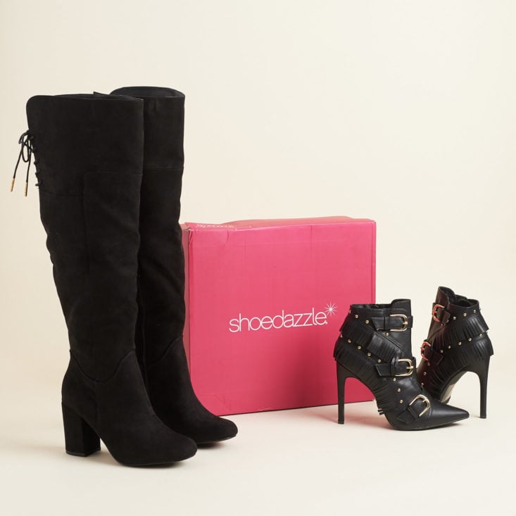 Check out the over the knee boots and booties I got for an awesome intro price at Shoedazzle!