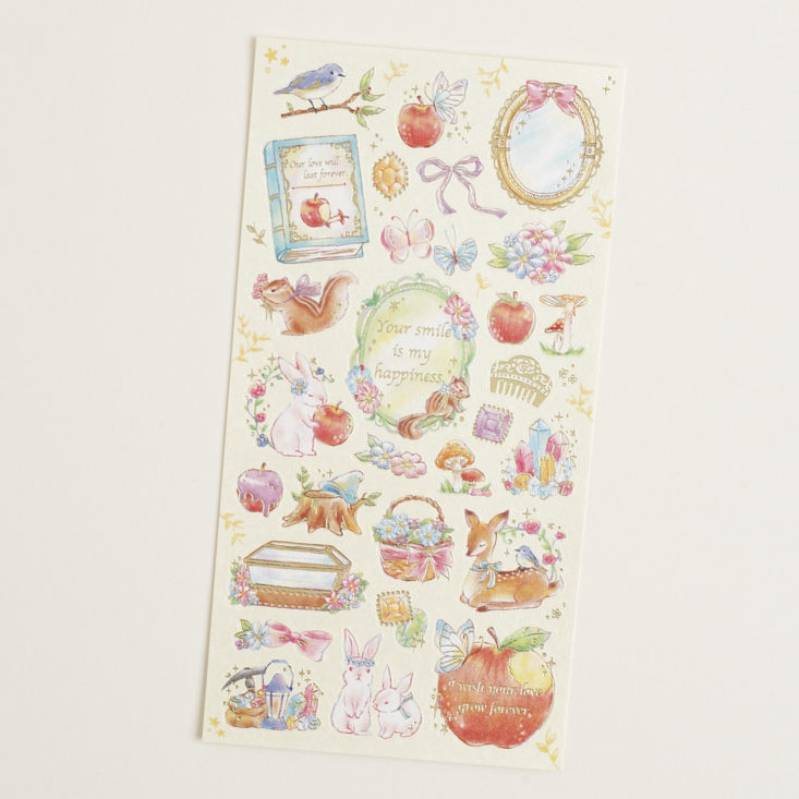 gold foil forest animal and fruit stickers