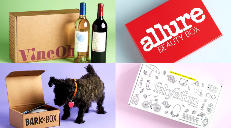 Subscription Box coupons: barkbox allure beuaty box fabfitfun and vine oh!
