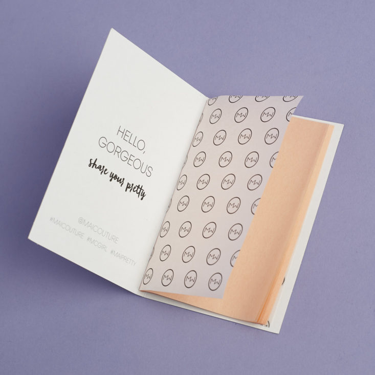 open sheets of Mai Couture Blotting Paper