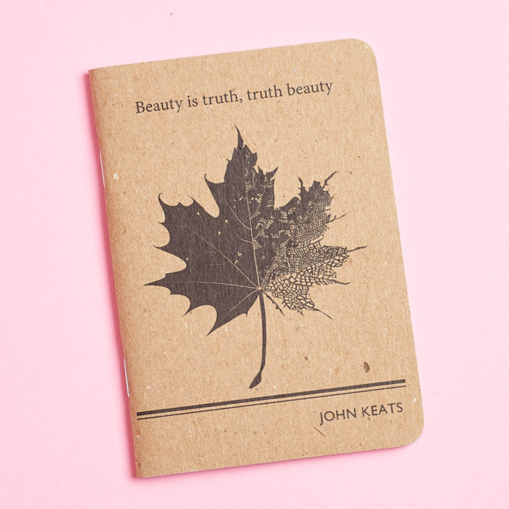 beauty is truth, truth beauty maple leaf notebook