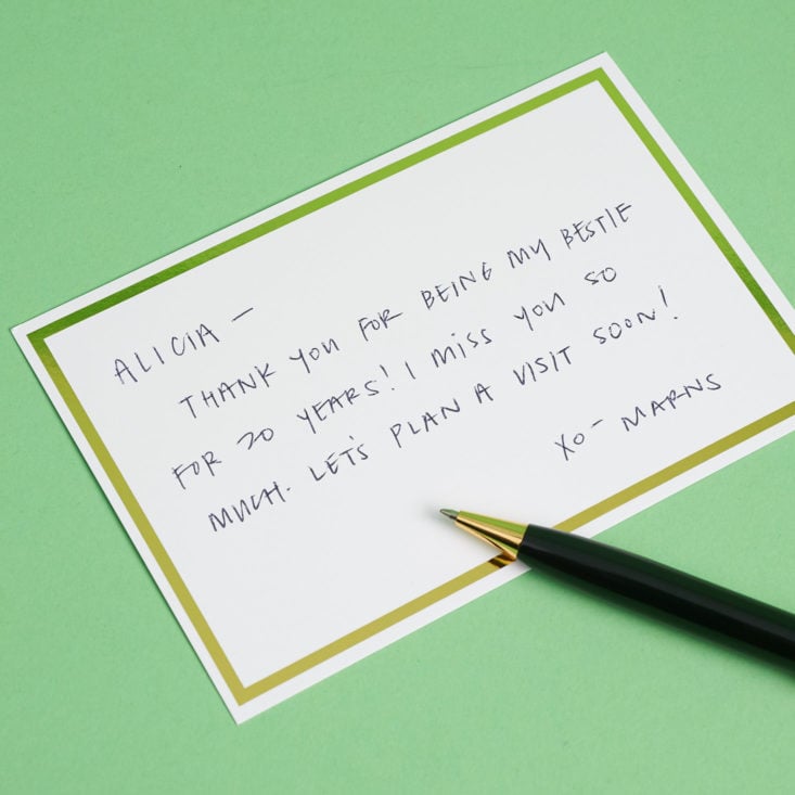 handwritten note with pen