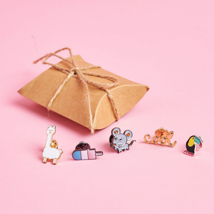 pins inside pouch