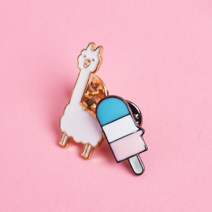 llama and popsicle pin