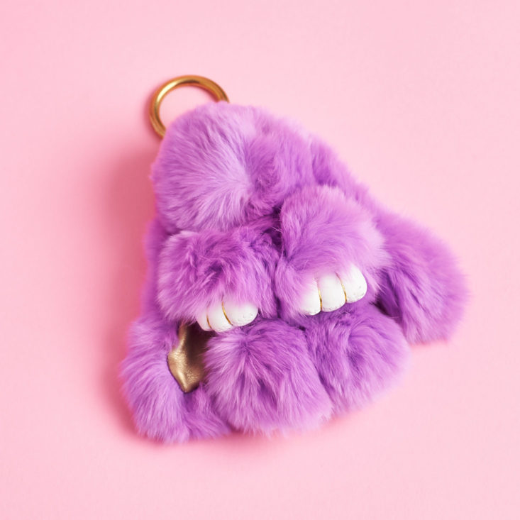 purple bunny plush keychain
