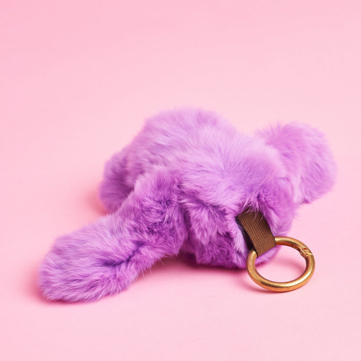 bunny plush keychain from top