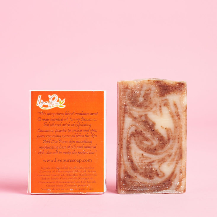 orange spice soap bar and box