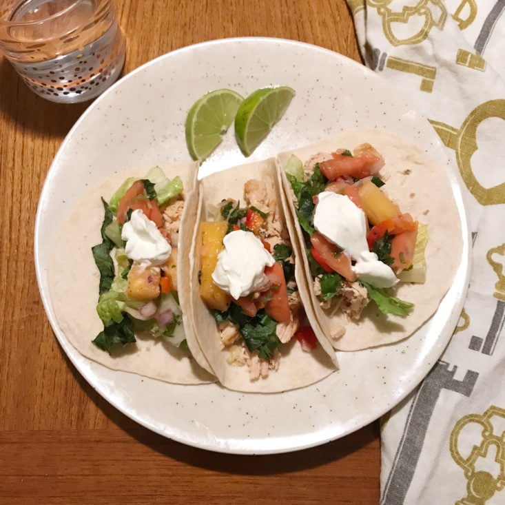 Pineapple Chicken Tacos on plate