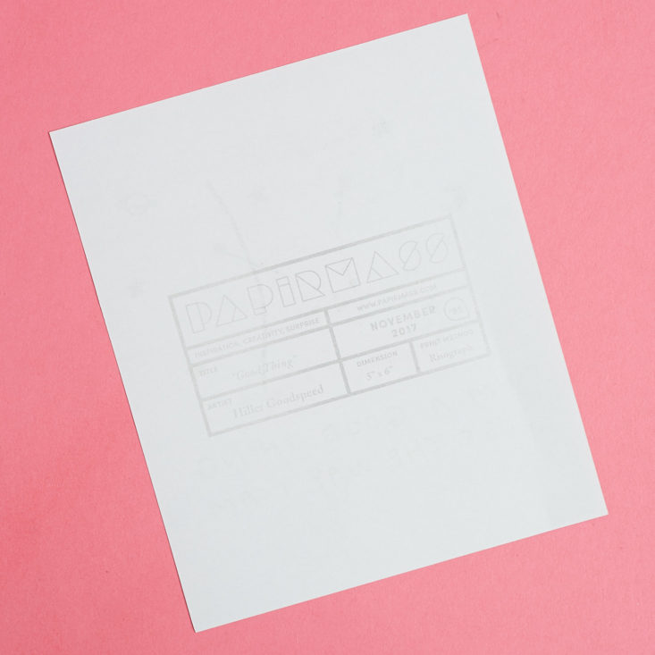 "Good Thing" risograph by Hiller Goodspeed, back.