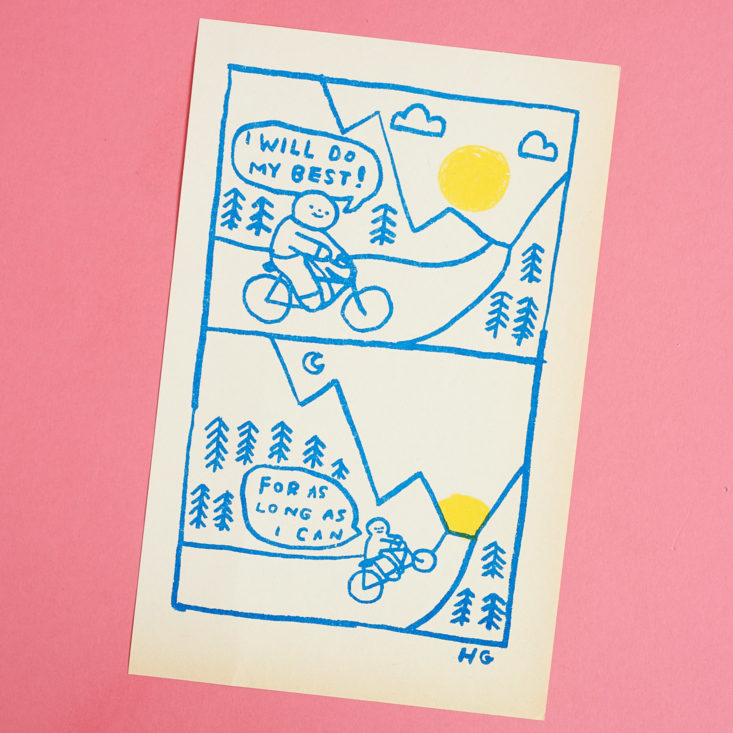 Hiller Goodspeed "Do Your Best" risograph print, front.
