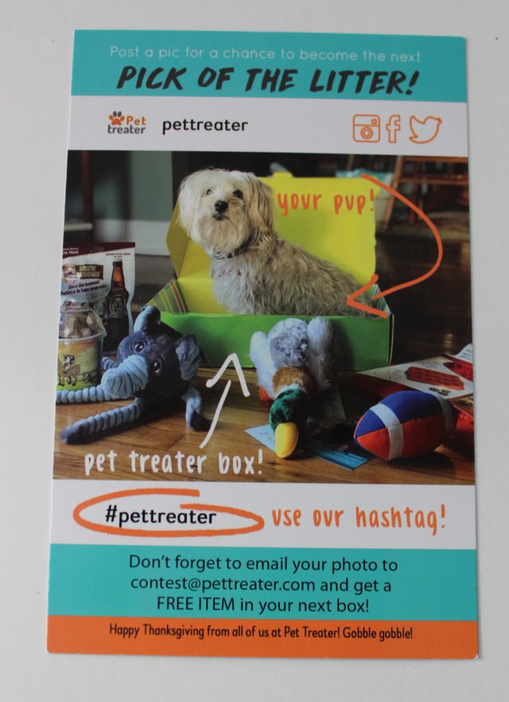 Pet Treater November 2017 Booklet Back
