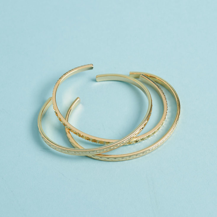 gold bangle-like cuff bracelets
