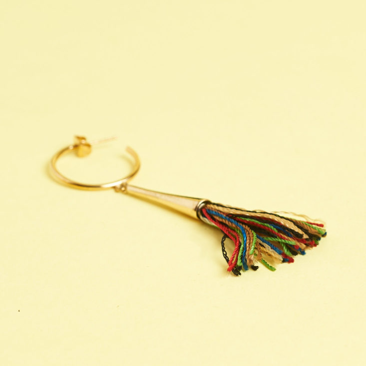 tassel earring up close