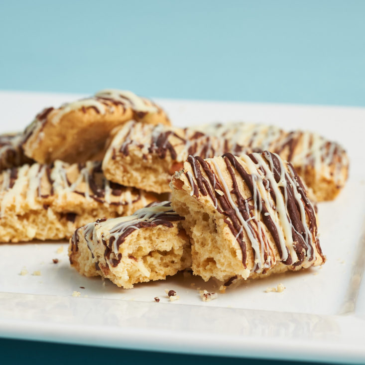 biscotti drizzled with chocolate