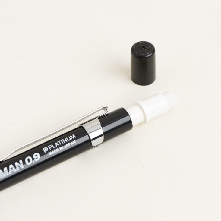 detail of eraser on Platinum Press Man Mechanical Pencil