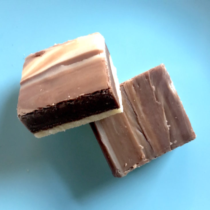 Amazon Holiday Prime Surprise Sweets Box chocolate cheesecake fudge close up