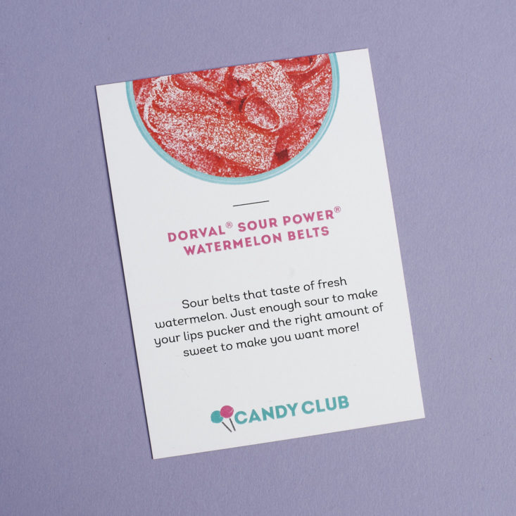 info card for sour watermelon belts