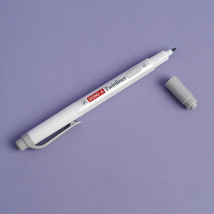 Dong-A Twinliner in Grey with cap off thin end