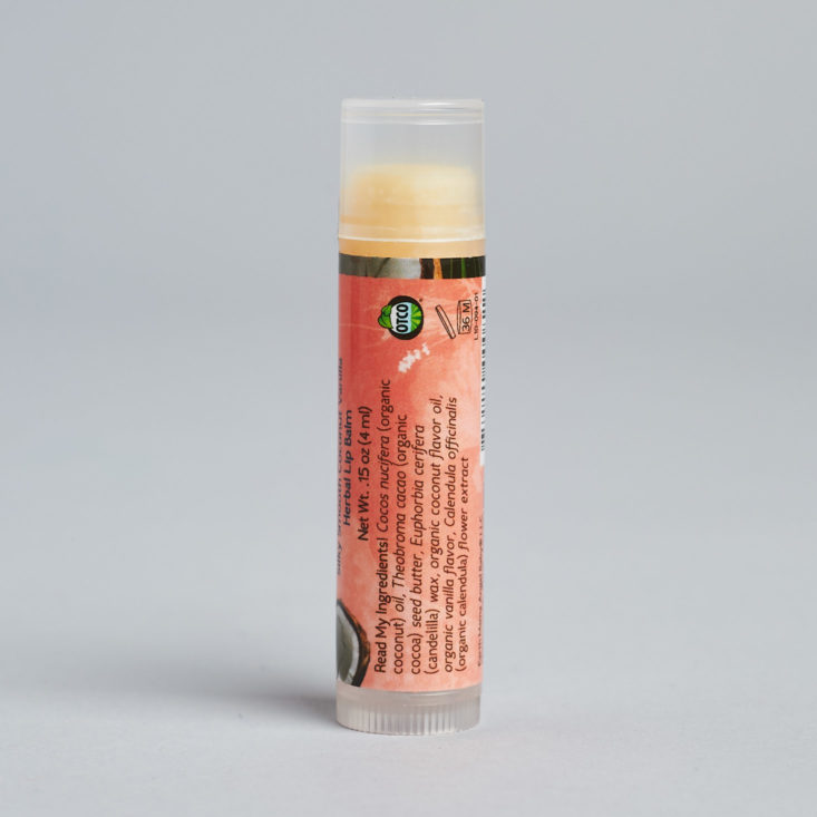 Ingredients: Earth Mama Angel Baby Coconut Smoothie Lip Balm