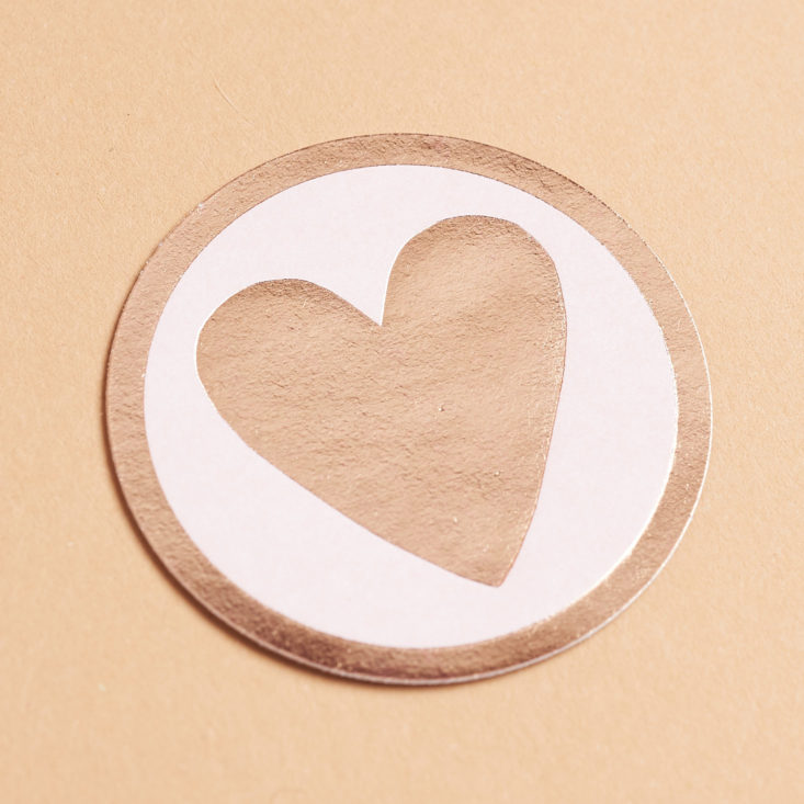 gold heart seal sticker