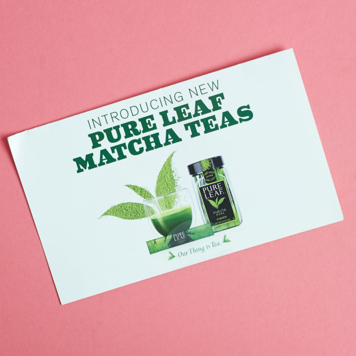 There's a coupon for Pure Leaf matcha teas in our Fabletics order!