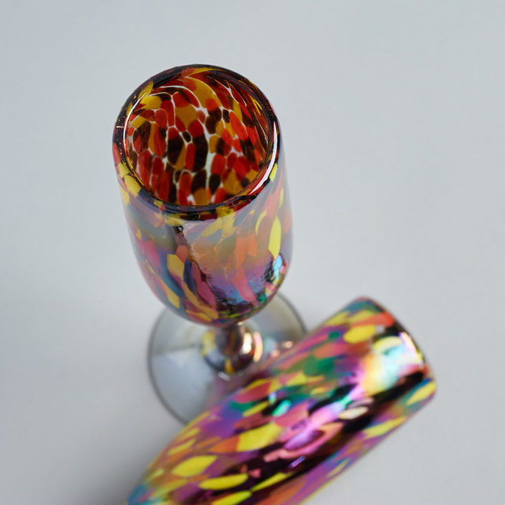 Look inside this rainbow champagne flute!