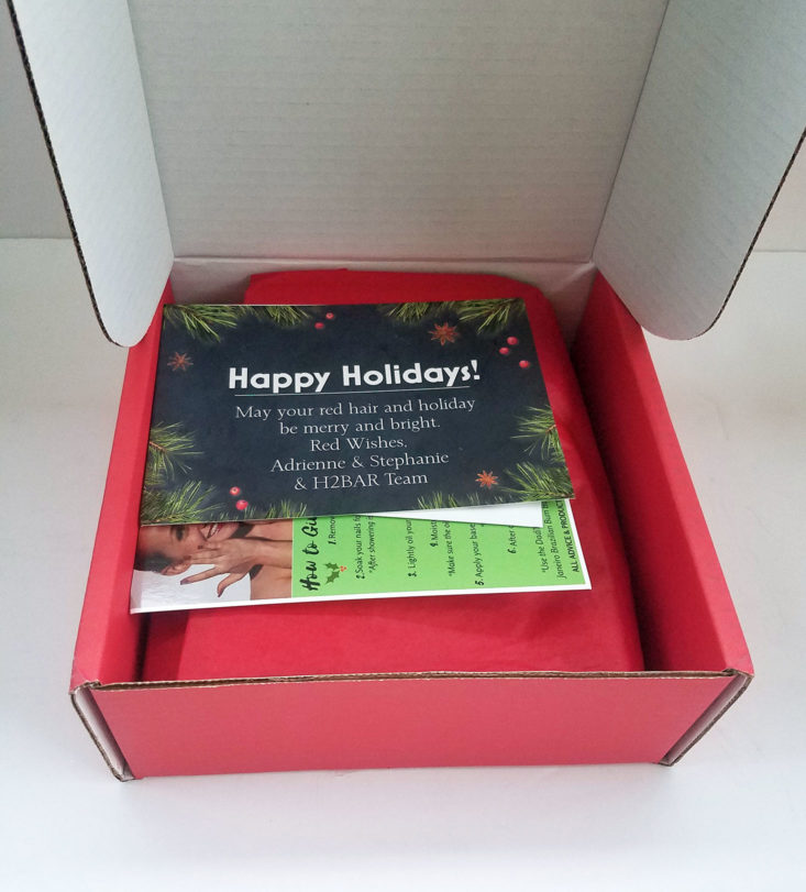 H2BAR Box December 2017 box inside