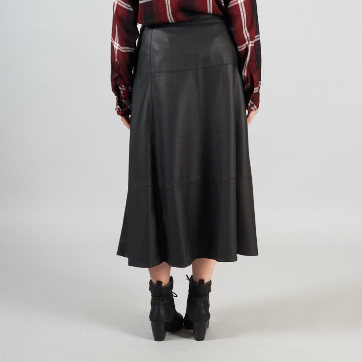black skirt on model