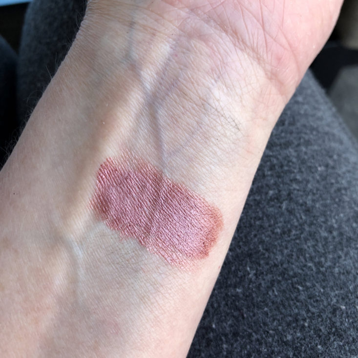 lipstick swatch on inside wrist