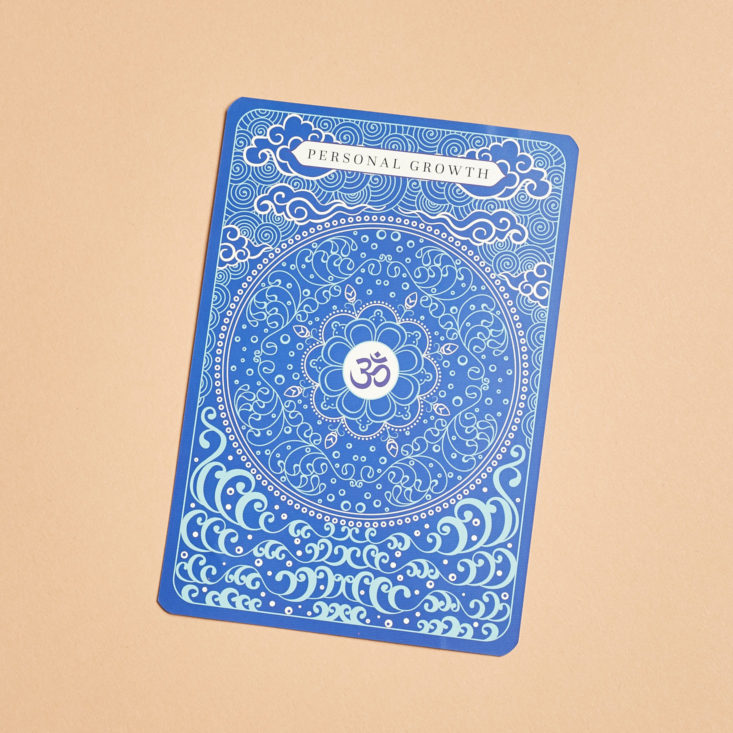 blue designs on a personal growth card