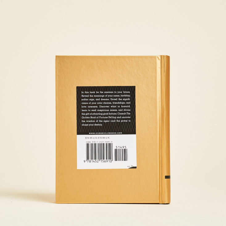 back cover of fortune telling book