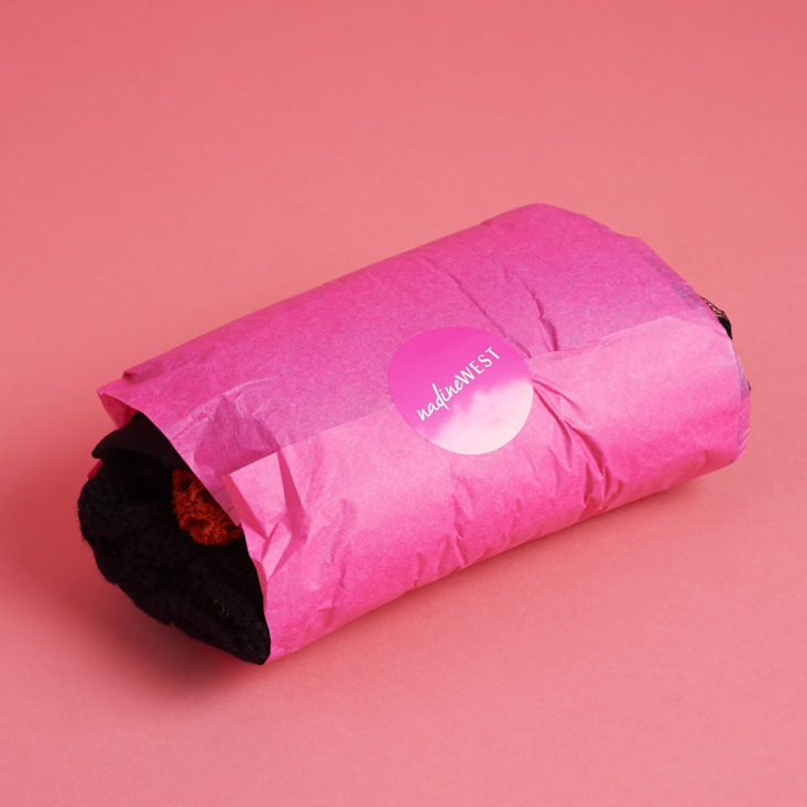 Inside, everything in my Nadine West order is wrapped in pink tissue paper