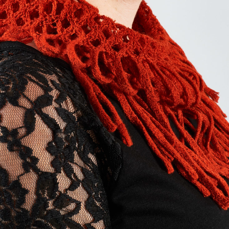 Red holiday circle scarf