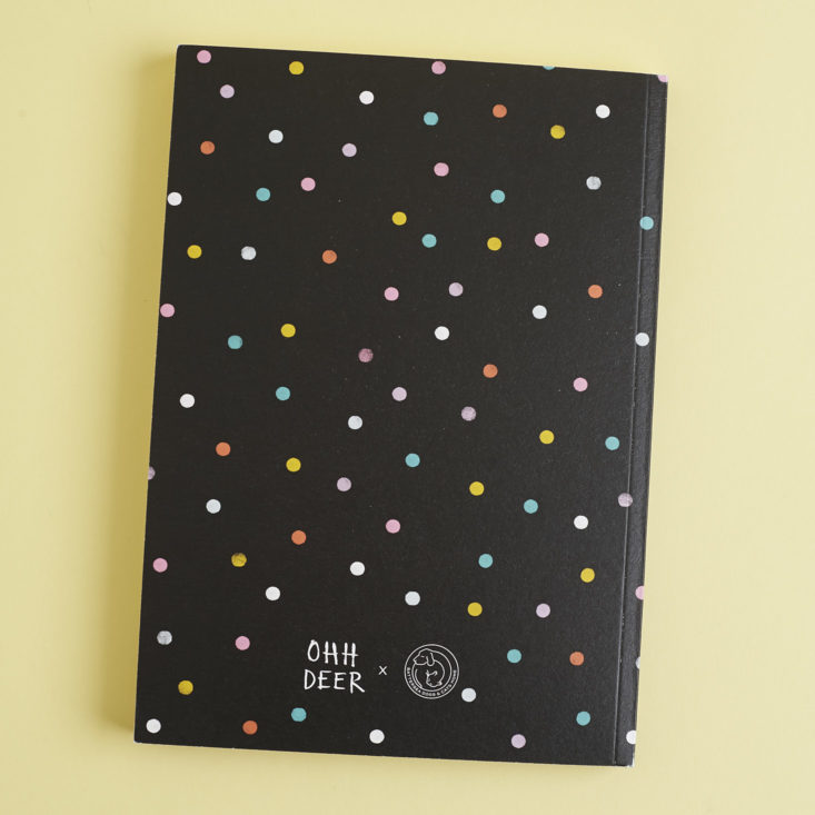 back of "Notes" polka dot notebook