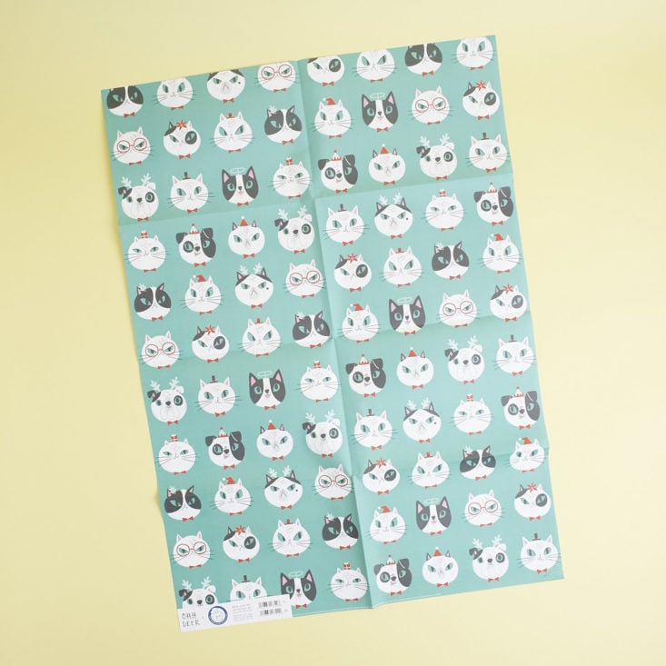 fully unfolded cat and dog patterned wrapping paper by allison black