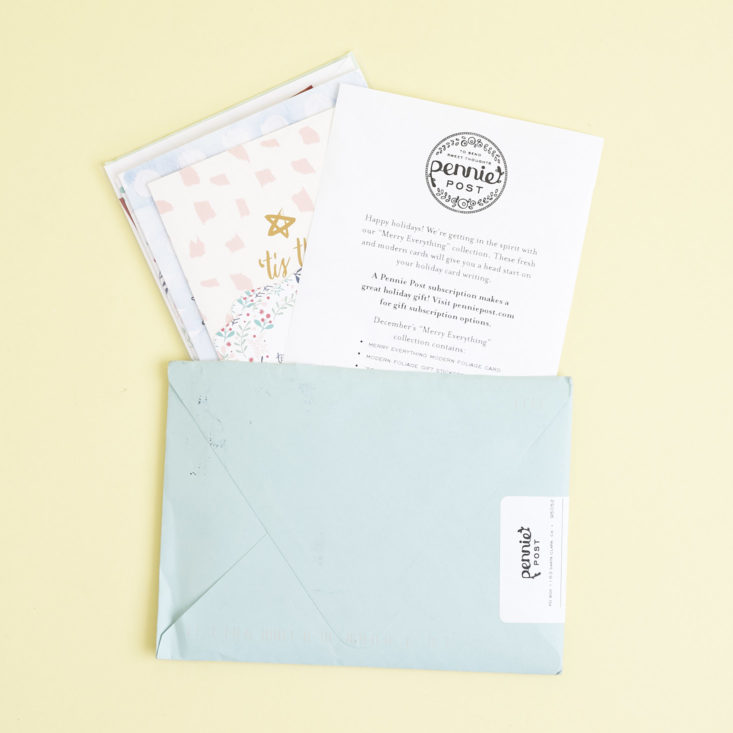 Pennie Post Envelope with cards popping out