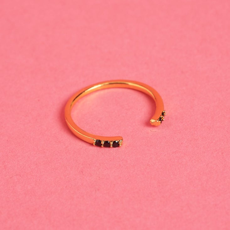 Penny + Grace cuff style ring with black studs