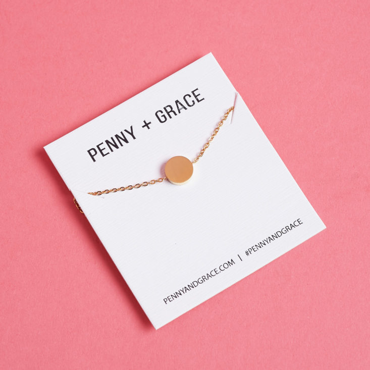 bracelet on its Penny + Grace backing