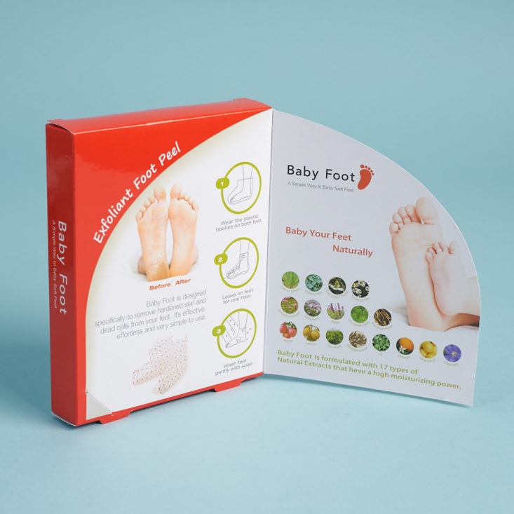 baby foot package inside front fold