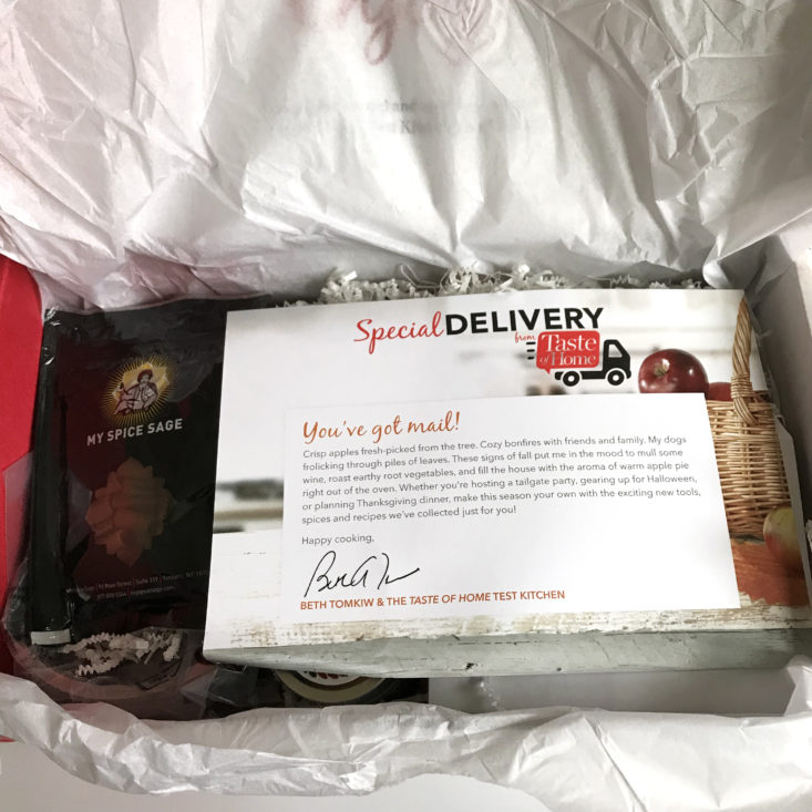 Special Delivery From Taste of Home Box Fall 2017 - 0003