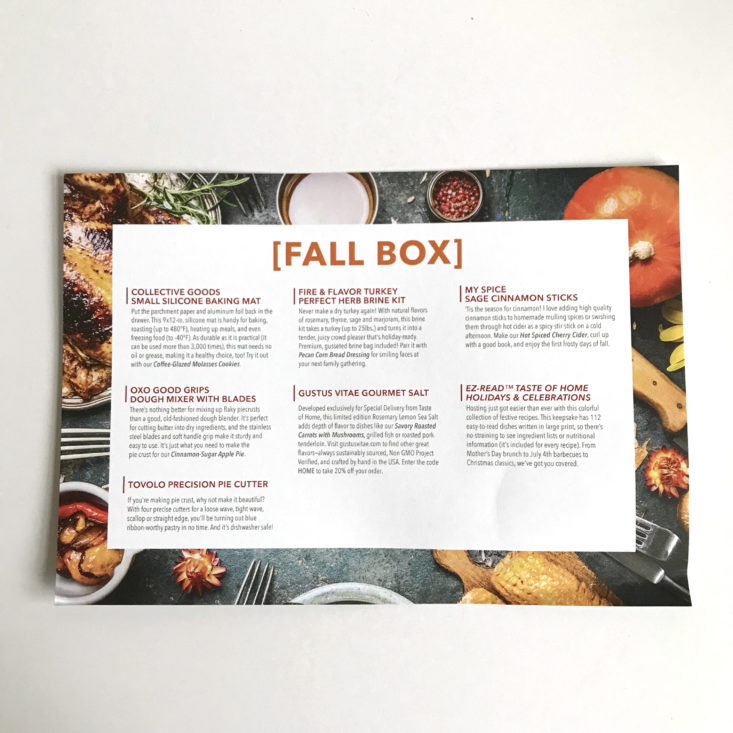 Special Delivery From Taste of Home Box Fall 2017 - 0006