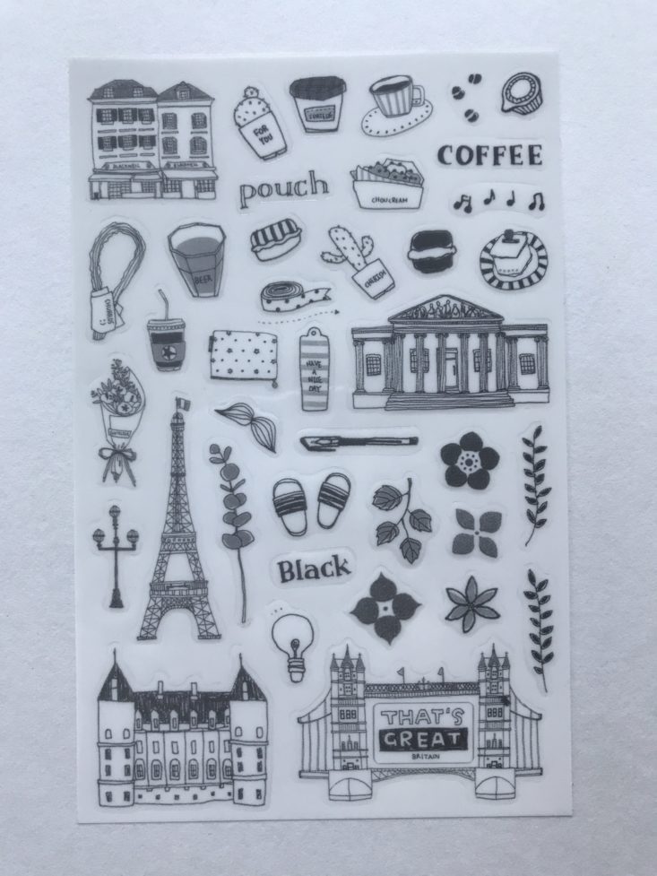 sticker sheet of Paris illustrations