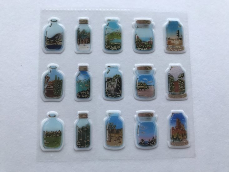 sticker sheet of jars and terrariums