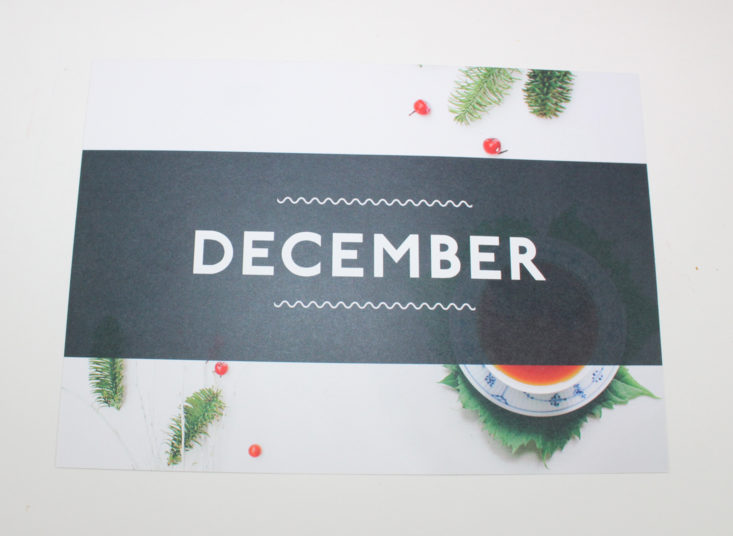 december tea runners information card with festive design