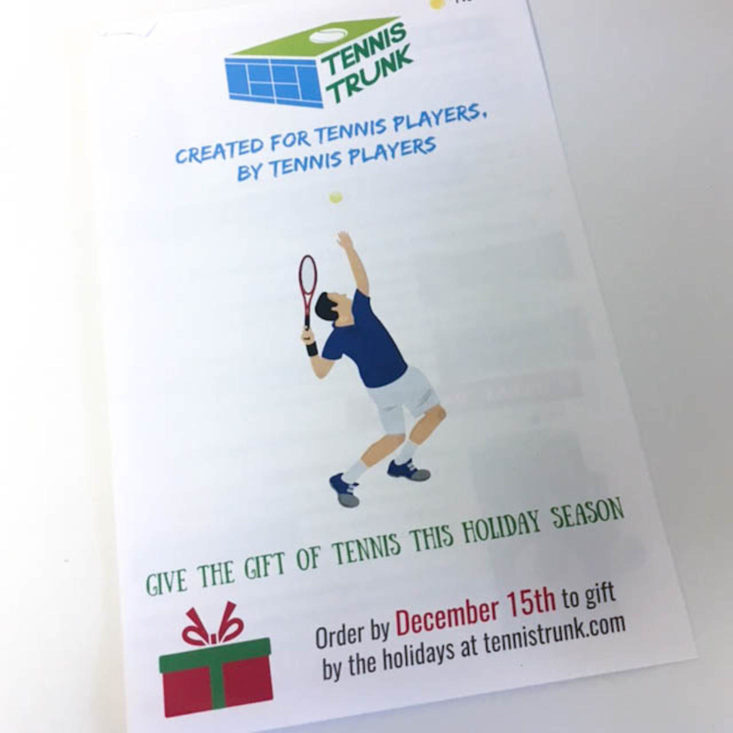 Tennis Trunk December 2017