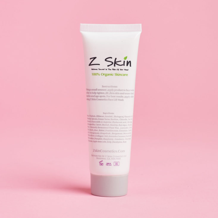 Z-Skin Face Lift Lotion SPF 45 Ingredients